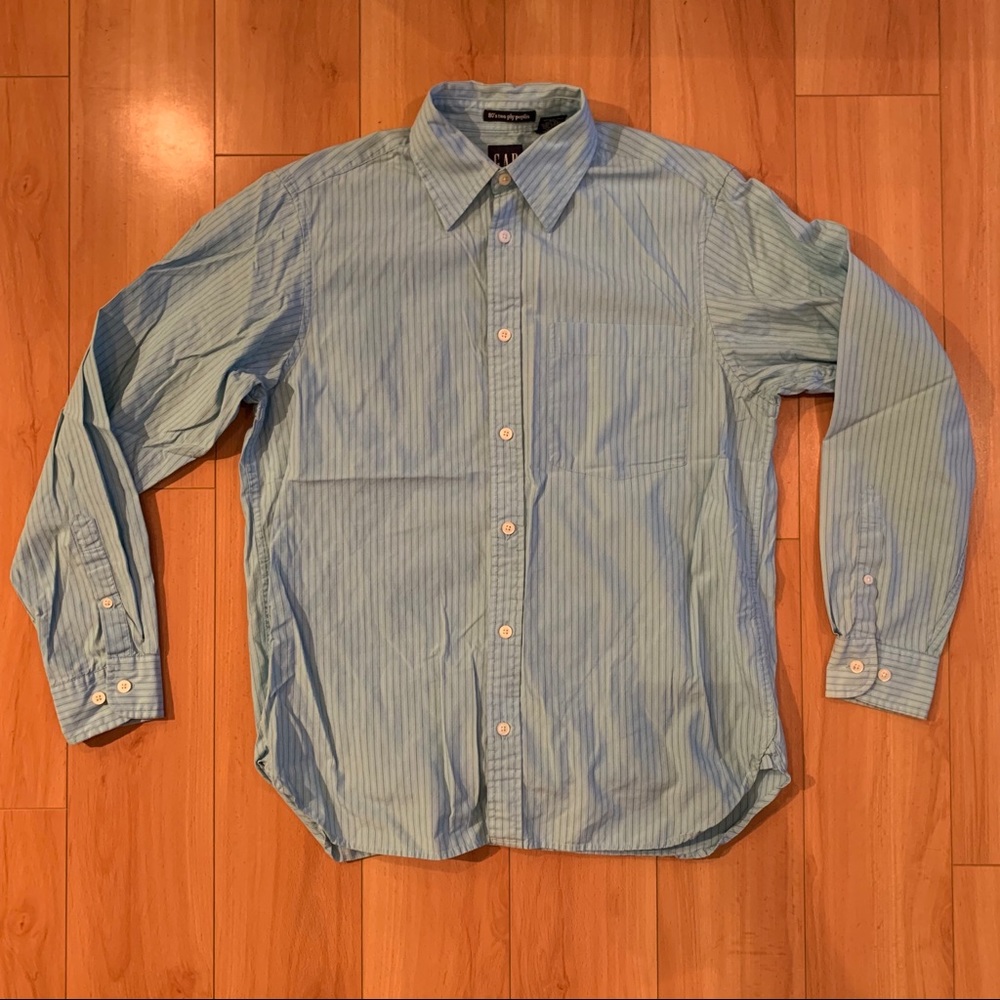 GAP blue stripe button down shirt